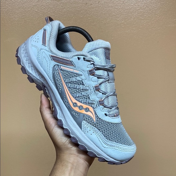Saucony Excursion TR13 Versafoam Trail Running Sneakers “Gray Peach Plum Fog” - Picture 6 of 16